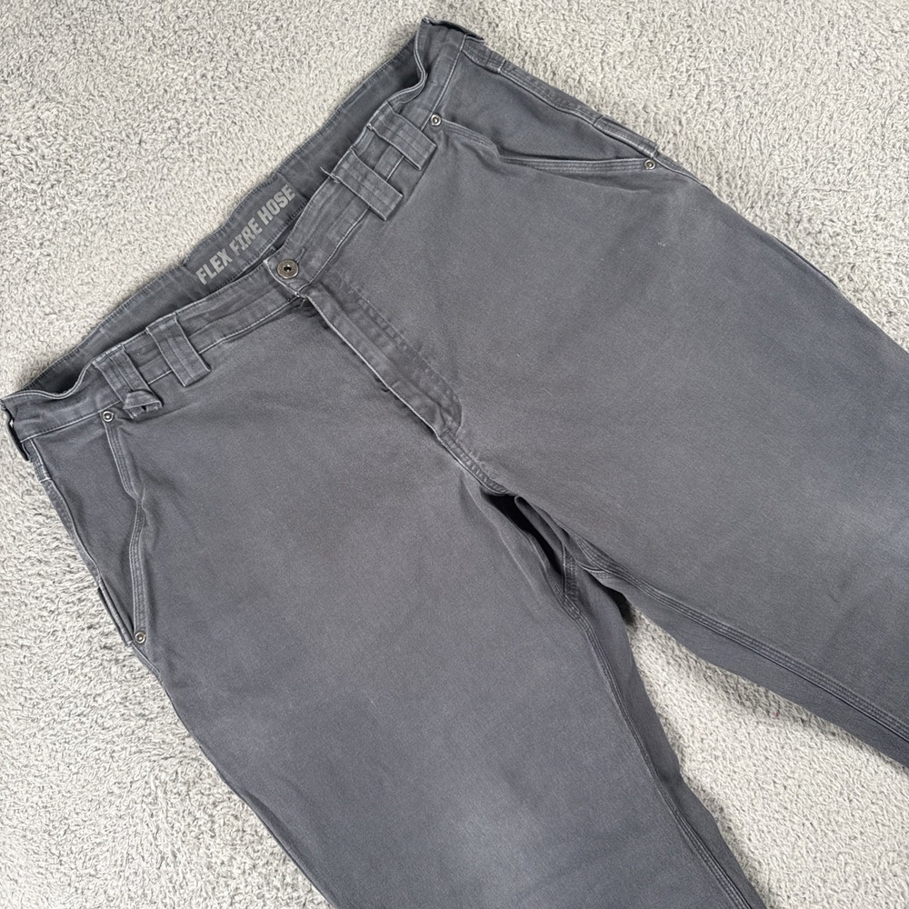 Duluth Trading Co Flex Fire Hose Pants Mens 42X32 (38x30) Gray Workwear